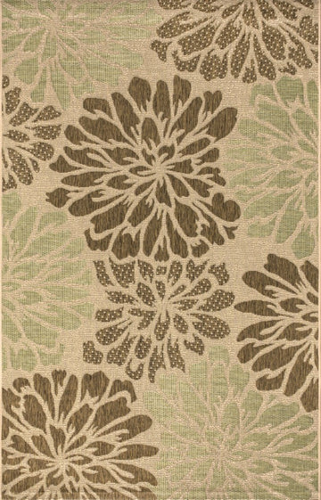 Zinnia Modern Floral Textured Weave Indoor/outdoor Area Rug